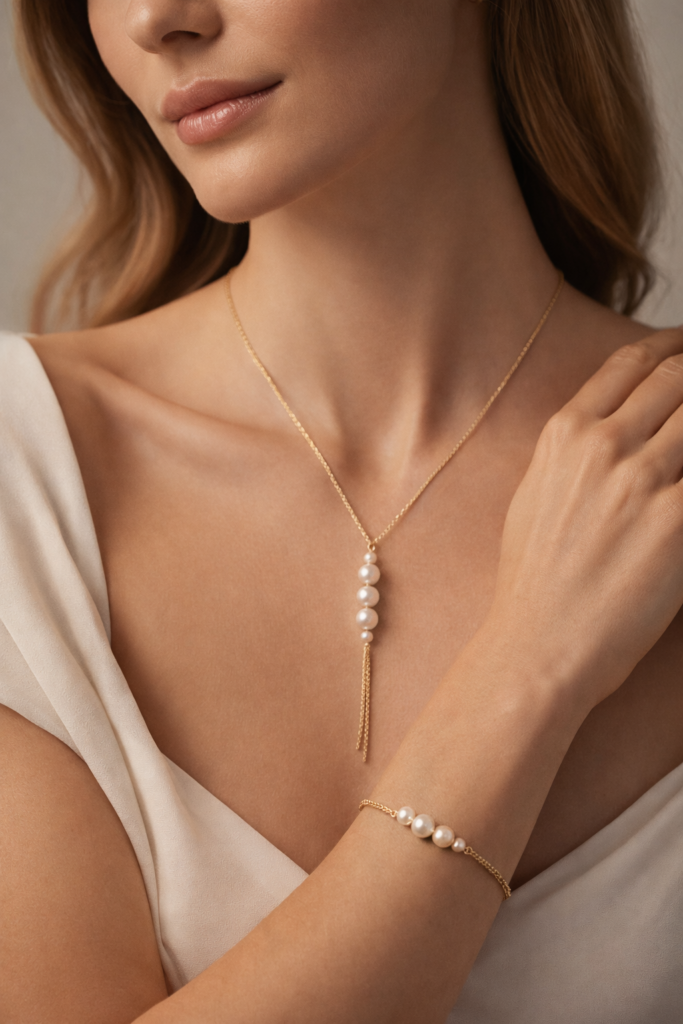 Home elegant pearl tassel jewelry set