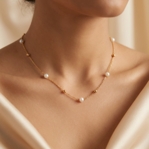 vritha gold pearl necklace | pearl necklace set for women & girls (copy)