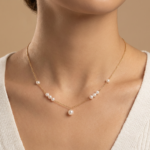 vritha minimal pearl necklace for girls | modern gold pearl necklace (copy)