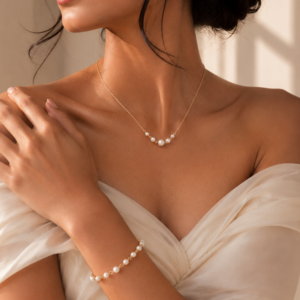 vritha gold plated pearl necklace and bracelet combo set for women (copy)